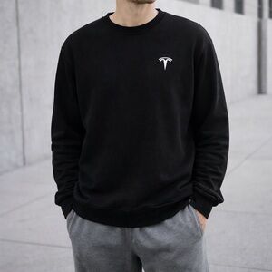 Tesla Logo Crewneck Sweatshirt Unisex | Techwear Normcore Minimalist | Size L